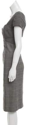 Narciso Rodriguez Patterned Midi Dress Grey Patterned Midi Dress
