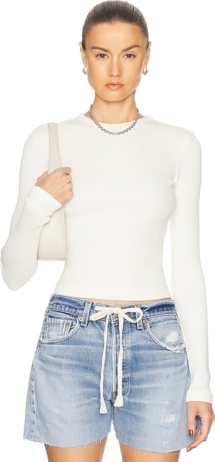 Citizens of Humanity Pilar Waffle Crewneck in White