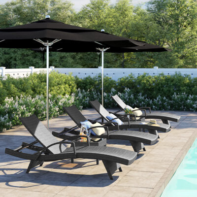 Wade Logan Billur 79.25'' Long Reclining Chaise Lounge Set