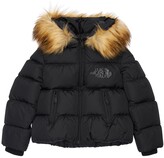 Thumbnail for your product : DSQUARED2 Hooded Nylon Down Jacket W/ Faux Fur