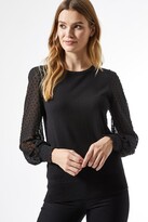 Thumbnail for your product : Dorothy Perkins Women's Black Dobby Sleeve 2 In 1 Jumper - 10