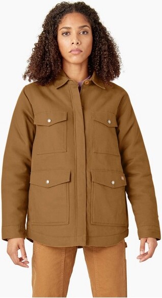 Flannel Jackets For Women Dickies Women's Sherpa-Lined Flannel