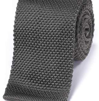 Charles Tyrwhitt Grey silk slim knitted classic tie