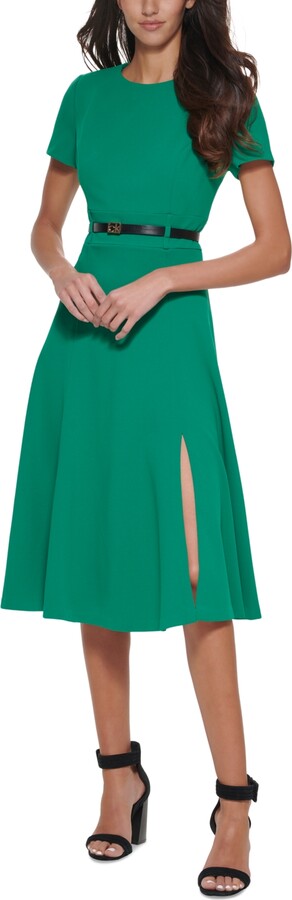 Calvin Klein Belted Midi Dress - ShopStyle