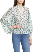 Thumbnail for your product : Alice + Olivia Raya Split Collar Cotton & Silk Blouse