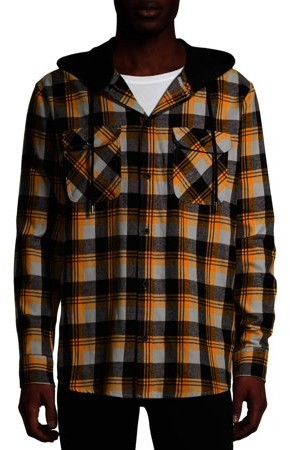 no boundaries hooded flannel