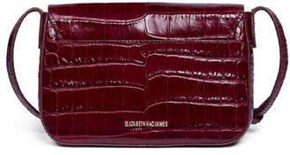 Elizabeth and James 'Cynnie' croc embossed flap leather crossbody bag