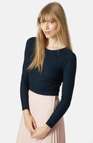 Thumbnail for your product : Topshop Long Sleeve Crop Top