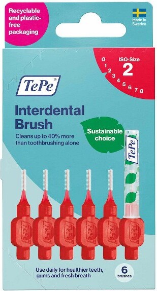 TePe Oral Health Care, Inc. TePe®InterdentalBrushesOriginalRed-Carton6-Pack