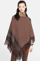 Thumbnail for your product : Etro Knit Poncho with Genuine Kid Lamb Fur Collar