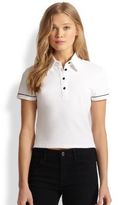 Thumbnail for your product : Alice + Olivia Miller Cropped Cotton Polo Shirt