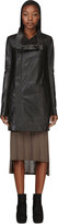 Thumbnail for your product : Rick Owens Black Leather Zipped Eileen Coat