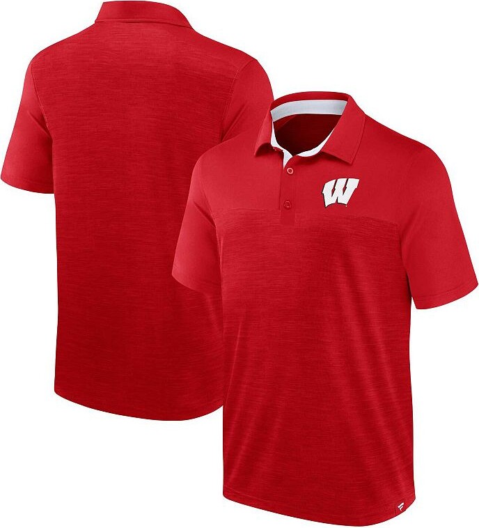 Men's Fanatics Branded Heather Red Wisconsin Badgers Classic Homefield Polo