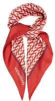 Thumbnail for your product : Valentino Logo Print Silk Scarf - Womens - Red