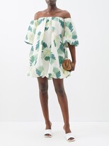 Thumbnail for your product : Raquel Diniz Jennyfer Off-shoulder Linen-blend Mini Dress