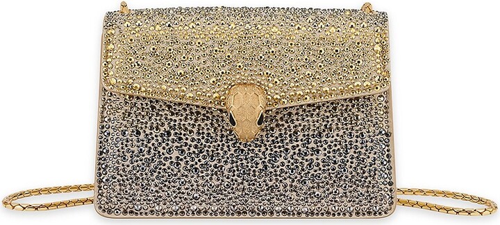 BVLGARI Mini Serpenti Crystal Dust Shoulder Bag - Shades Of Gold