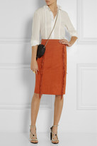 Thumbnail for your product : Tamara Mellon Fringed suede pencil skirt