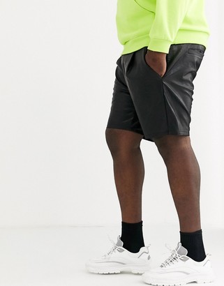 ASOS DESIGN Plus slim shorts in faux leather
