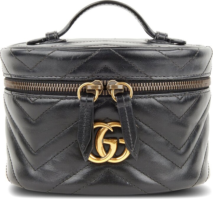 Gucci Black Leather Vanity Bag (Authentic Pre-Owned) - ShopStyle