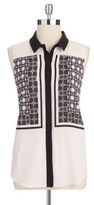 Thumbnail for your product : Ivanka Trump Sleeveless Button-Down Blouse