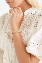 Thumbnail for your product : Chan Luu Leather, Gold-plated And Agate Wrap Bracelet - Gray