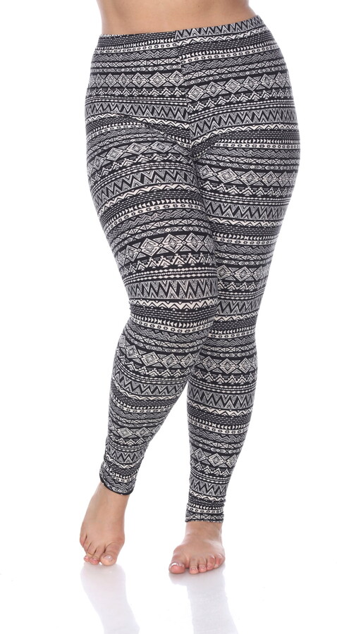 White Mark Fashion White Mark Women’s Plus Size Holiday Printed Leggings