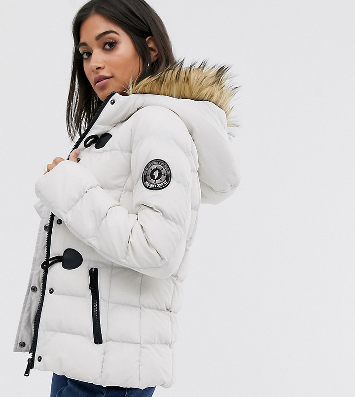 petite padded coat with hood