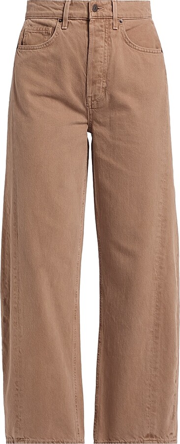 Veronica Beard Women's Ryder High-Rise Barrel-Leg Jeans - Tan Sierra - Size 24