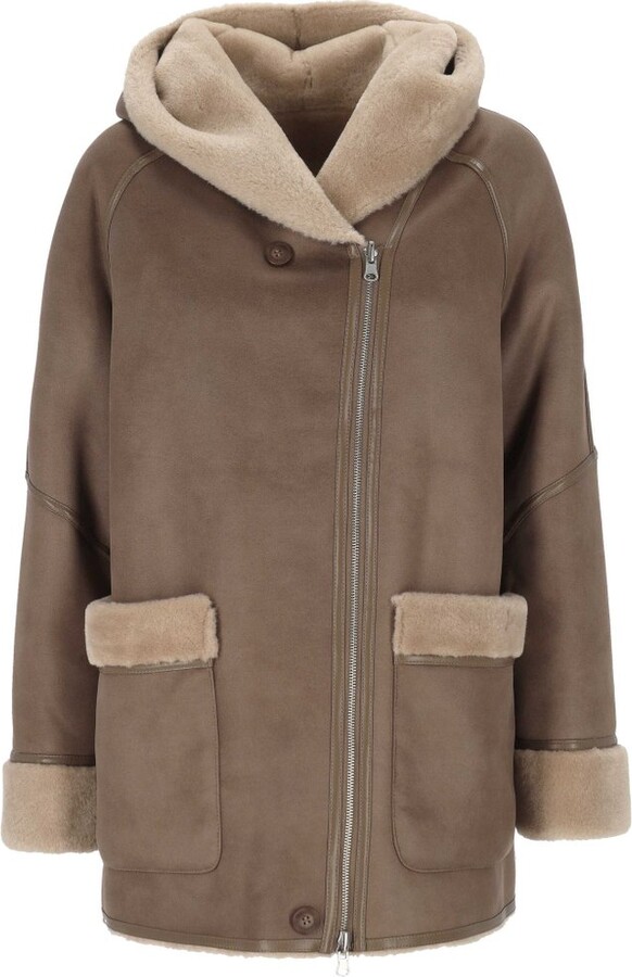 Urban Code Urbancode Hooded Shearling-Trim Coat