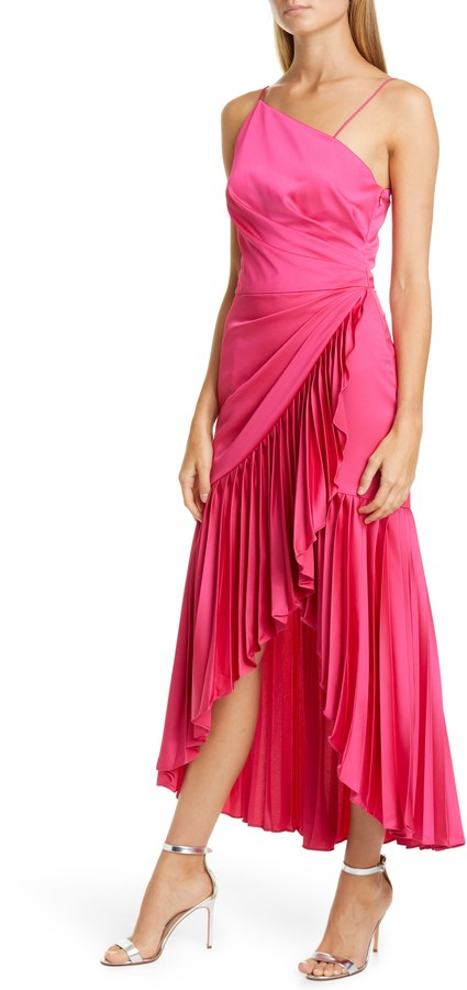 red and pink cocktail dress