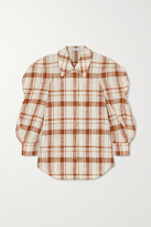 Thumbnail for your product : REJINA PYO Julia Oversized Checked Cotton And Linen-blend Shirt