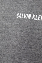 Thumbnail for your product : Calvin Klein Performance Printed Mélange Cotton-blend Fleece Hoodie