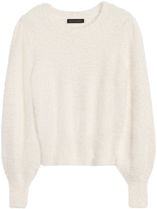Banana Republic Fuzzy Puff-Sleeve Cropped Sweater