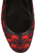 Thumbnail for your product : Alexander McQueen Embroidered leather ballet flats