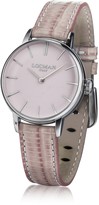 Thumbnail for your product : Locman 1960 Silver Stainless Steel Women's Watch w/Pink Croco Embossed Leather Strap
