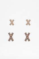 Thumbnail for your product : French Connection Mini Metal Cross Earring Set
