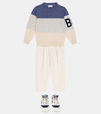 BRUNELLO CUCINELLI KIDS Striped cashmere sweater