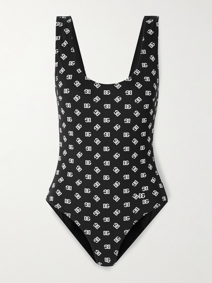 Dolce & Gabbana Logo-print Swimsuit - Black