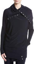 Thumbnail for your product : Norma Kamali Side-Snap Long-Sleeve Pullover Jacket, Navy