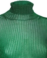 Thumbnail for your product : Balenciaga Metallic Knit Rib High Neck Midi Dress