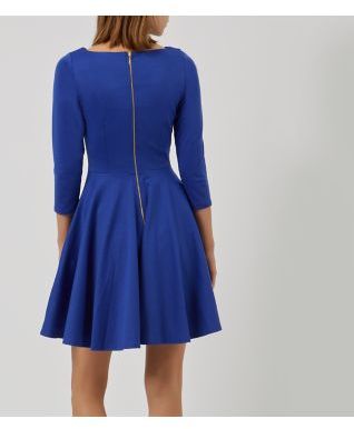 Closet Blue Flared 3/4 Sleeve Skater Dress