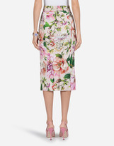 Thumbnail for your product : Dolce & Gabbana Floral-Print Charmeuse Midi Skirt