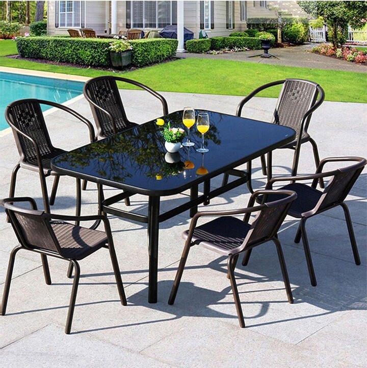 Living and Home Rattan Stacking Garden Chairs Set of 6 ShopStyle