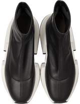 Thumbnail for your product : MM6 Maison Martin Margiela Black Stretch Leather Sock Sneakers