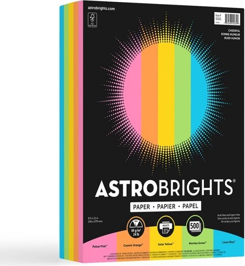 Astrobrights Solar Yellow 50# Text 8.5 x 11