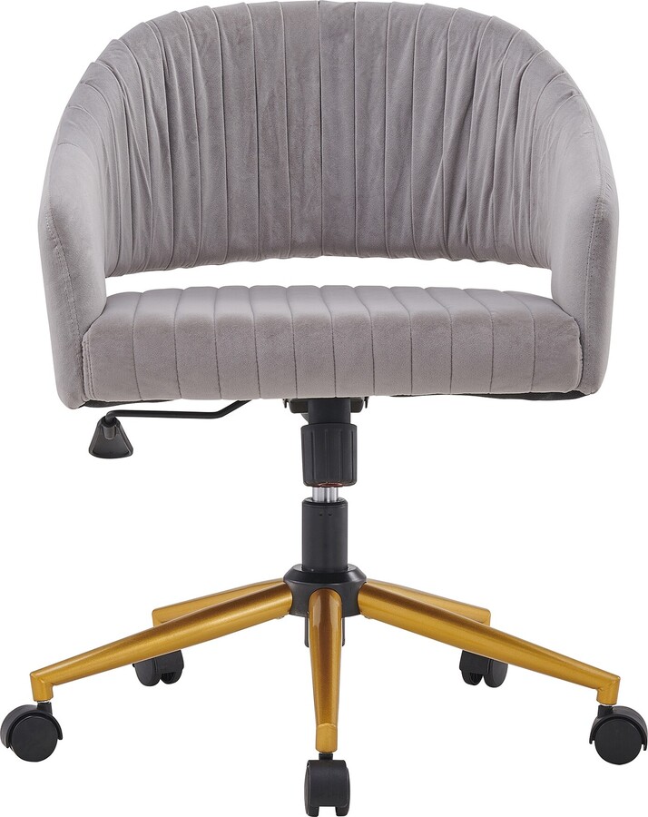 luxmod Modern Gold Office Chair Velvet Task Chair Swivel Height