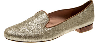 gold glitter slippers