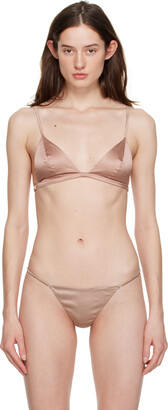 AsYou monogram mesh triangle bra in tan - ShopStyle