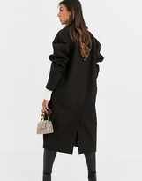 Thumbnail for your product : ASOS DESIGN extreme sleeve coat in dark chocolate