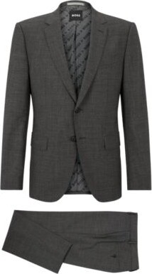 HUGO BOSS Slim-fit suit in micro-patterned bi-stretch fabric